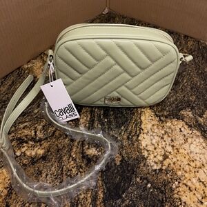 Cavalli Class Shoulder Bag Womens Green Marzia Top Zip Crossbody CCS25611-LFGR-J